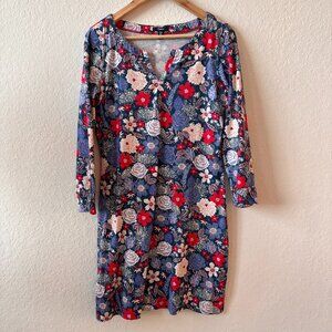 Hatley Lucy blue with red flowers dress for women size M
